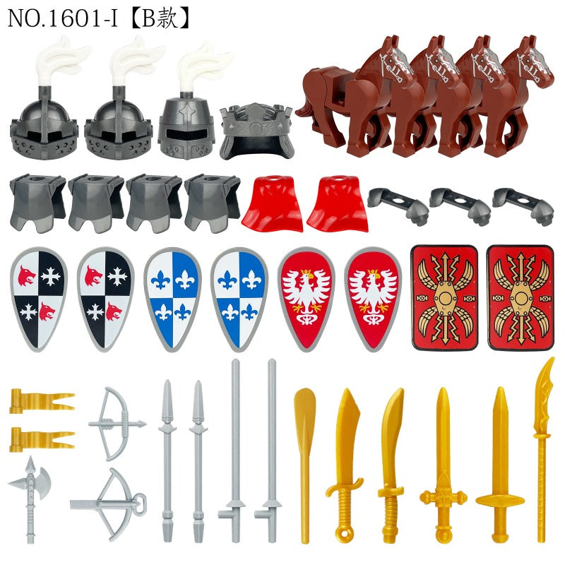 Medieval Battle Carriage Weaponry Minifigure Accessory Kit Model 1601ib
