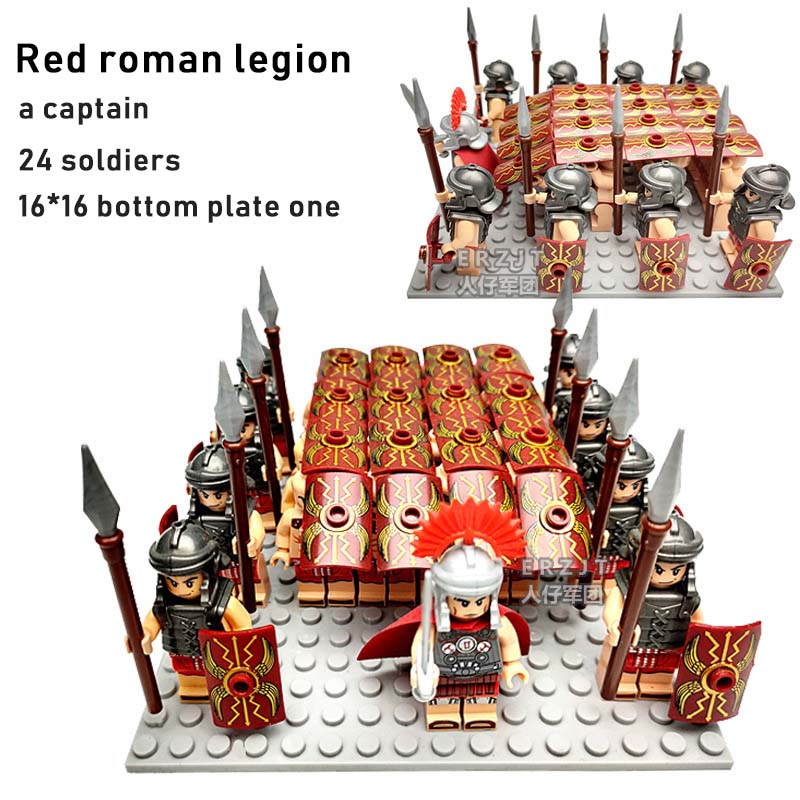 Antique Roman Army Minifigure Collection | 25 Red Roman Legion Soldiers