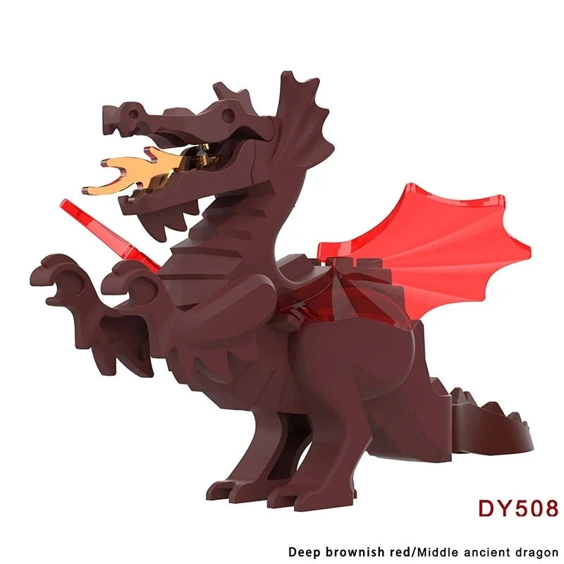 Deep Brownish Red Middle ancient Dragon Minifigures DY508 Other MiniFigure