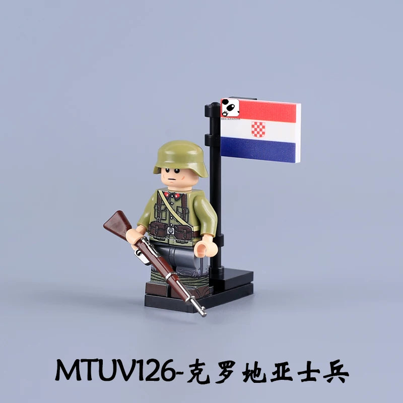 Finnish, Thai, Hungarian and Croatian Soldier Minifigures Set