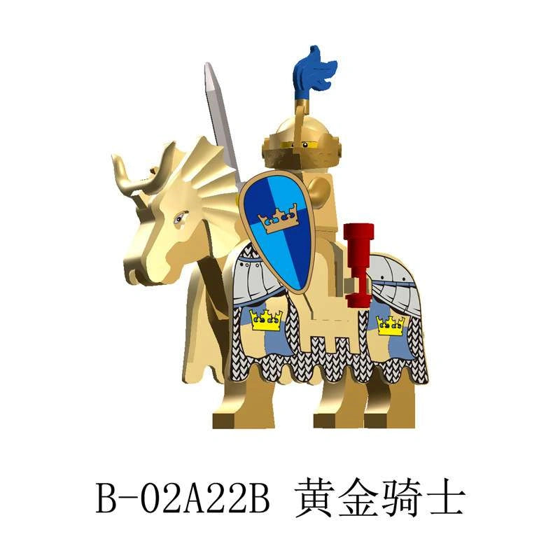 Sword and Shield Knight With War Horse Minifigures AX9851-B Compatible With Lego