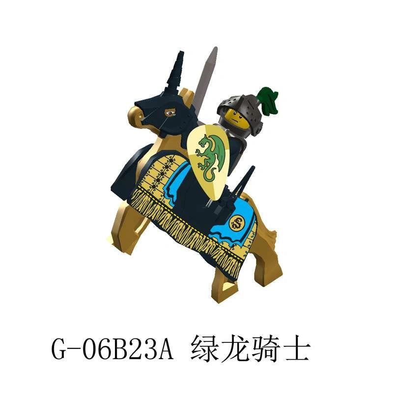 Sword and Shield Knight With War Horse Minifigures AX9851-G Compatible With Lego
