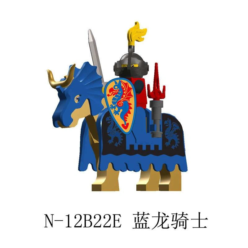 Sword and Shield Knight With War Horse Minifigures AX9851-N Compatible With Lego