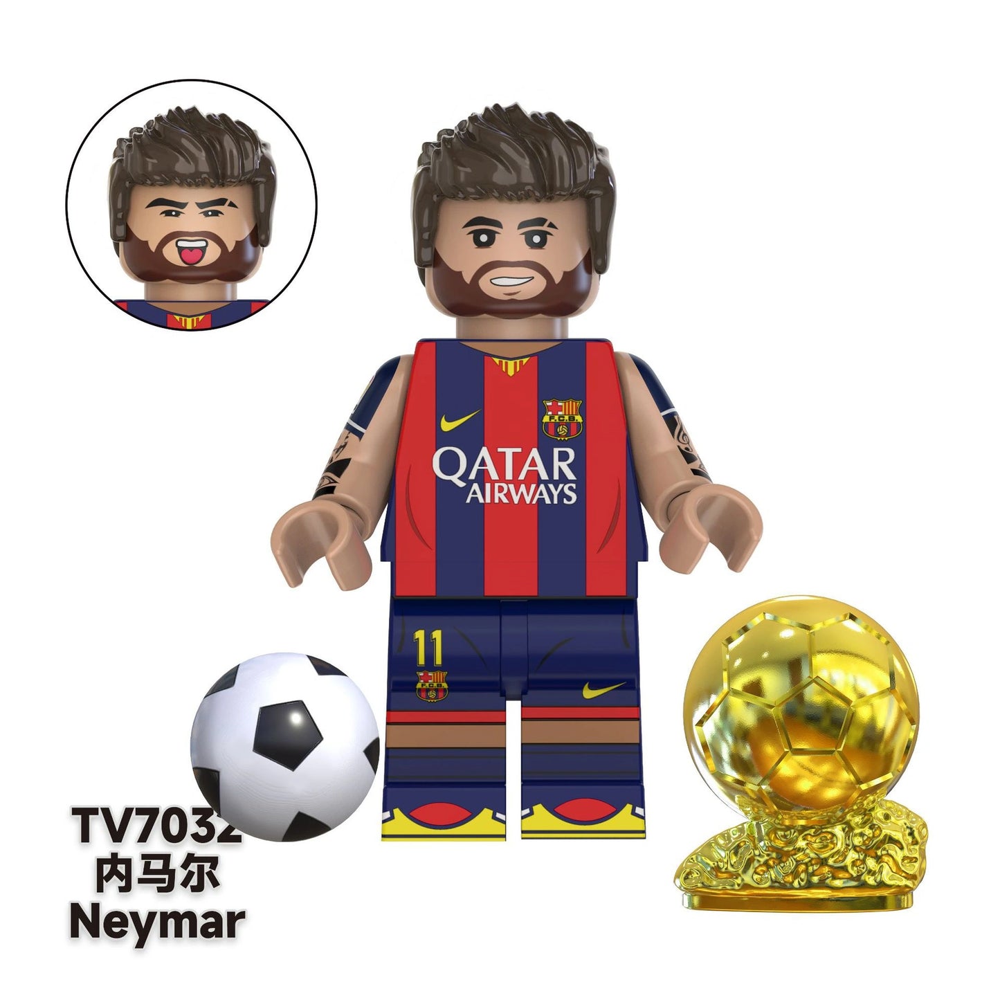 Neymar da Silva Santos Junior Minifigures TV7032 Compatible With Lego