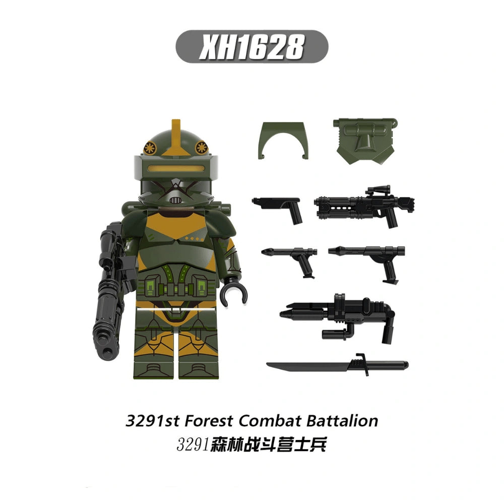 3291st Forest Combat Battalion Clone Trooper Minifigures XH1628 Compatible With Lego