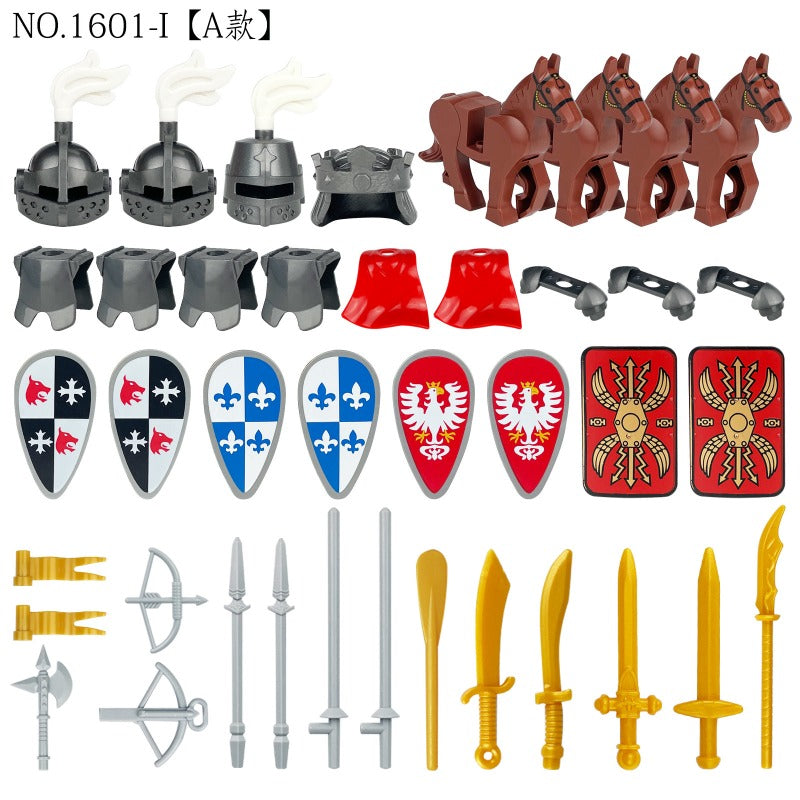 Medieval Carriage & Weapon Accessory Pack for Minifigs Model No.1601ia