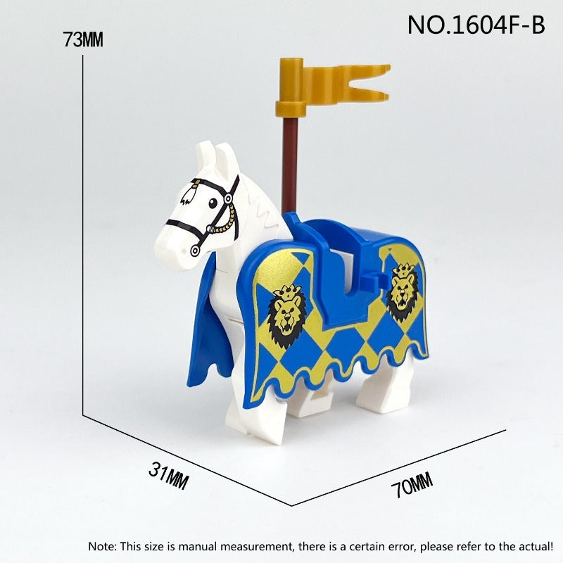 Medieval Red Lion Battle Steed Minifigure Animal Model 1604fb