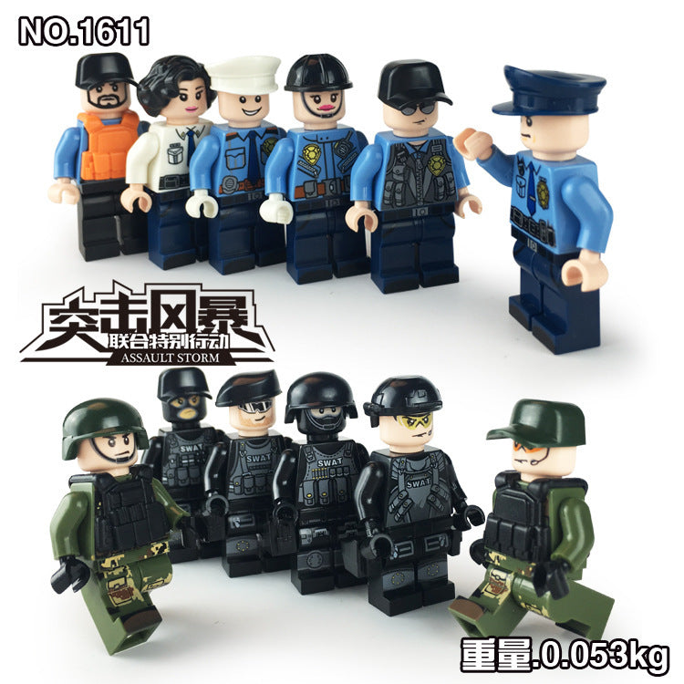 City Police Officer Building Block Minifigure Single Figure Code 1611