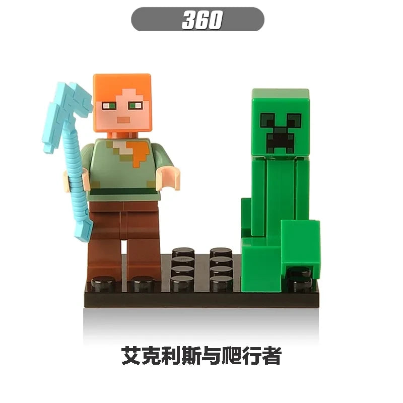 Alex with Creeper Minifigures 360 Minecraft MiniFigure
