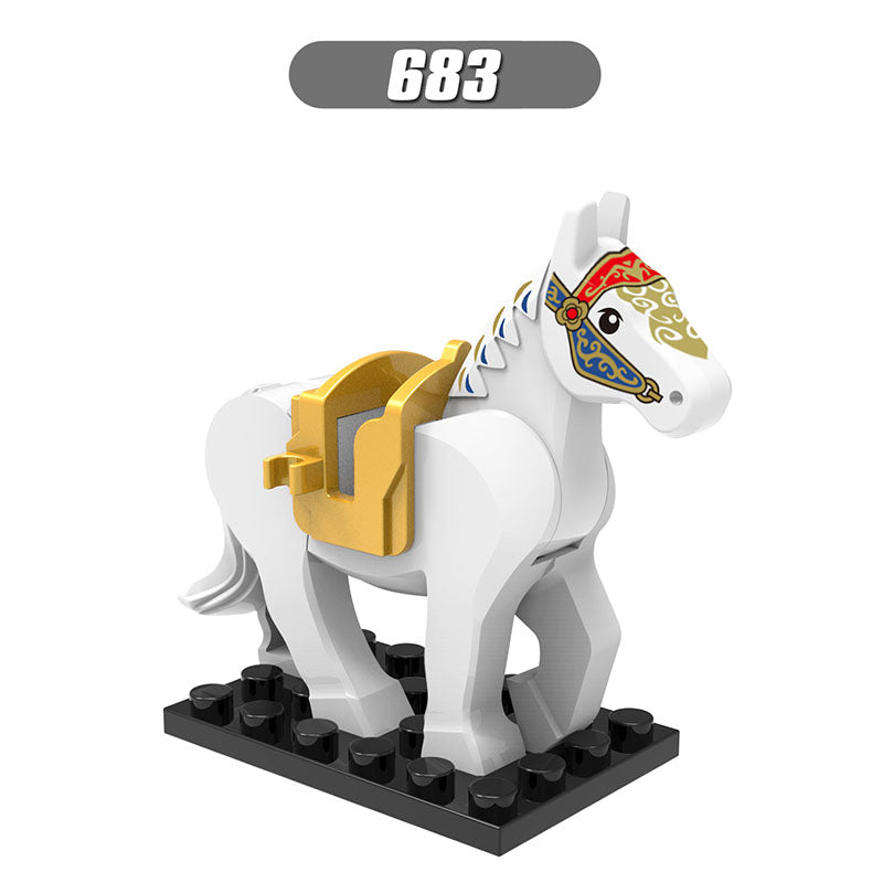 Medieval Knight Armored Warhorse Animal Minifigure Accessory Figure 683