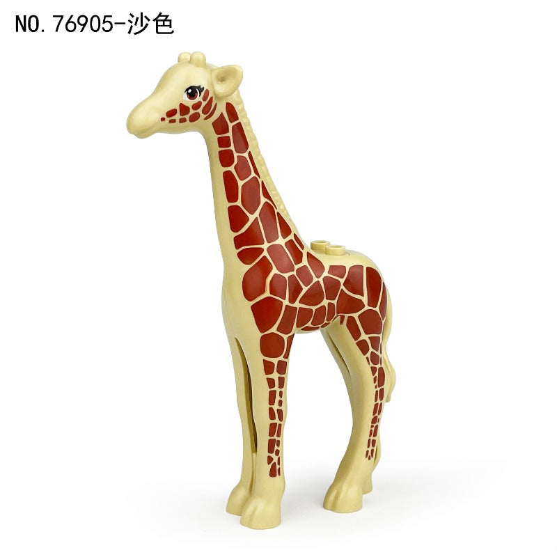 Jungle Habitat Tri-Color Giraffe Block Animal Minifigure Sand Tone 76905