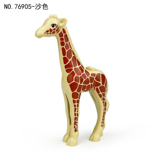 Jungle Habitat Tri-Color Giraffe Block Animal Minifigure Sand Tone 76905