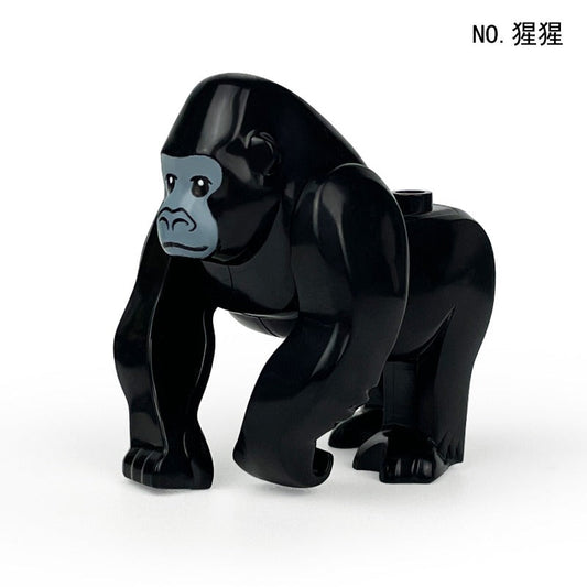 Rainforest Wildlife Gorilla Block Minifigure Black Fur Shade 76906