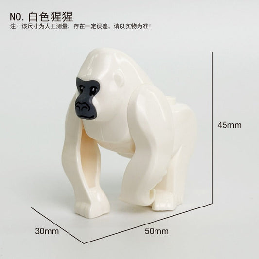 Wild Jungle Gorilla Minifigure Animal Figure White Fur Version 76906