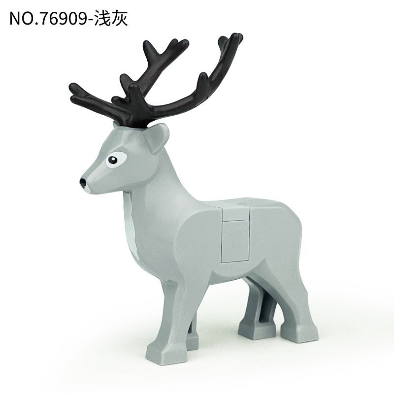 Woodland Sika Deer Compatible Animal Minifigure Light Gray Tone 76909