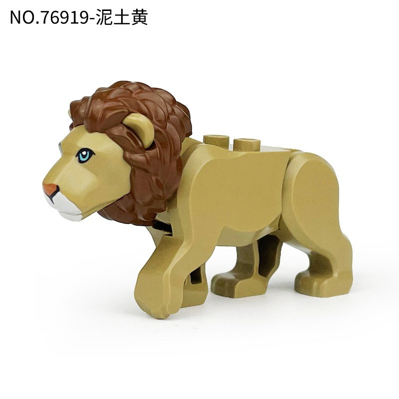 Forest Wildlife Male & Female Lion Block Minifigure Earthy Yellow Shade 76919