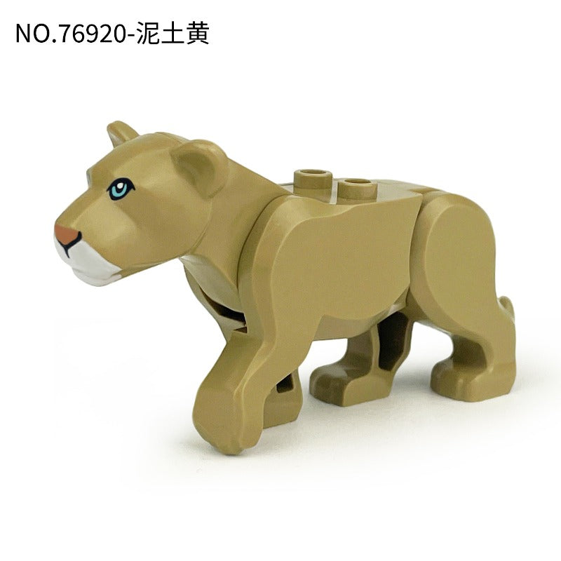 Grassland Male & Female Lion Animal Block Minifigure Earthy Yellow Tone 76920