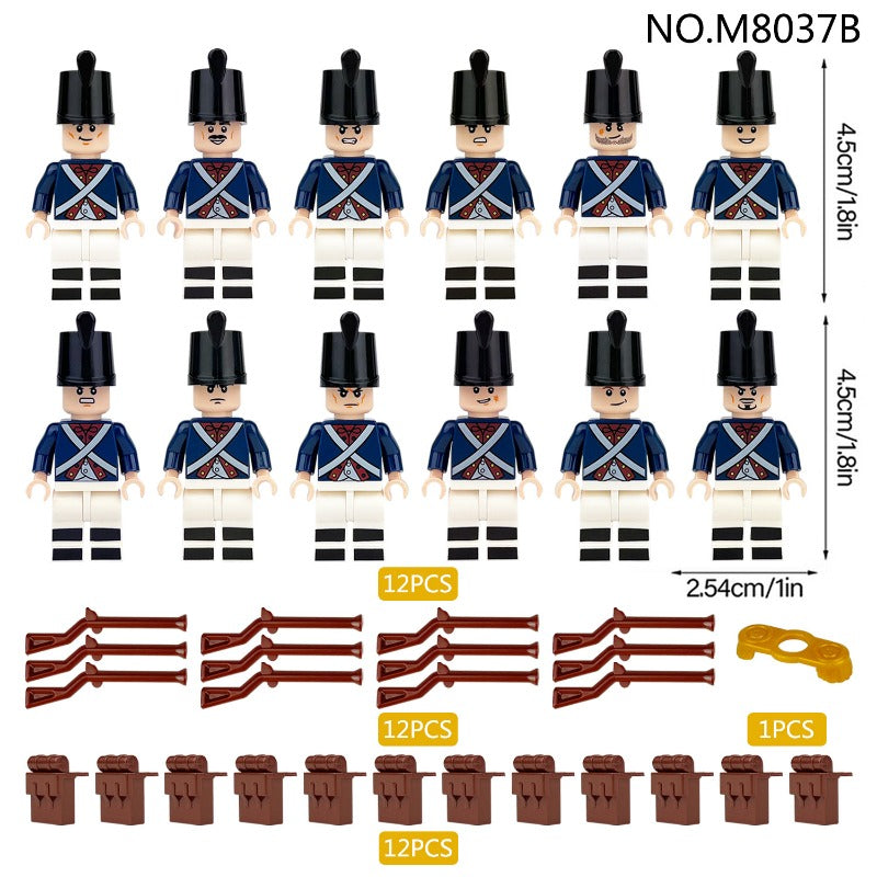 Medieval European Infantry Soldier Compatible Minifigure Model 8037b