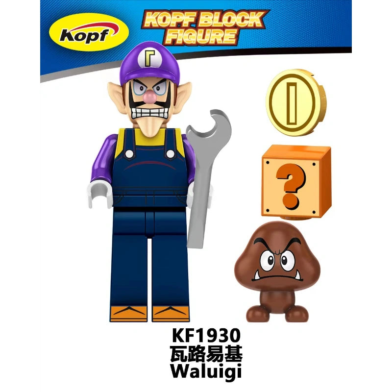 Waluigi Minifigures KF1930 Compatible With Lego