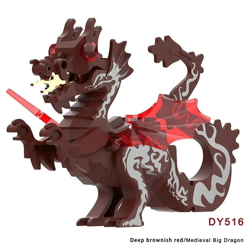 Deep Brownish Red Medieval Big Dragon Minifigures DY516 Other MiniFigure