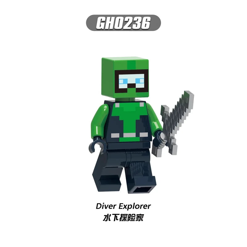 Diver Explorer Minifigures GH0236 Minecraft MiniFigure