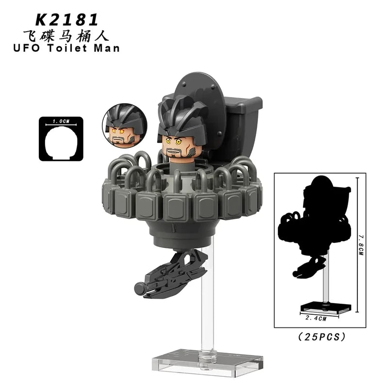 UFO Toilet Man K2181 Minifigures Movies and TV Minifigure
