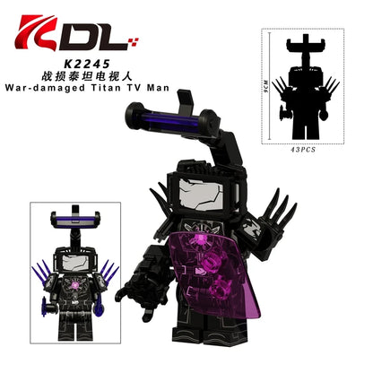 War-damaged Titan TV man Minifigures K2245 Movies and TV MiniFigure