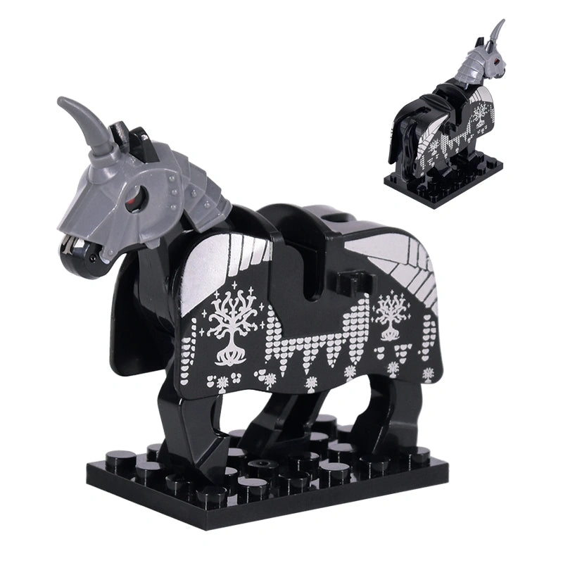 Gondor Black Warhorse Minifigures GBHORSE Compatible With Lego