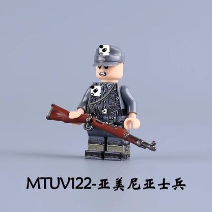 World War II Soldier Minifigures Set MTUV119 - MTUV122