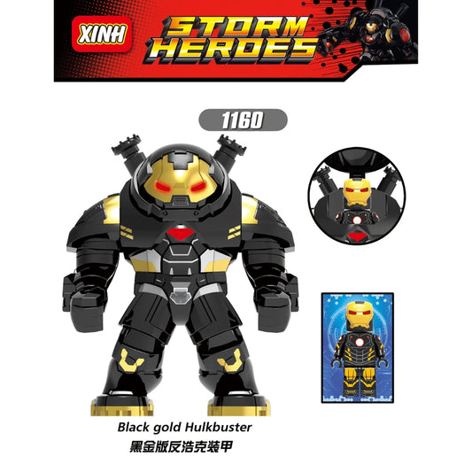 Black Gold Iron Man Mk 44 Hulkbuster (BigFig) Minifigures XH1160 Compatible With Lego