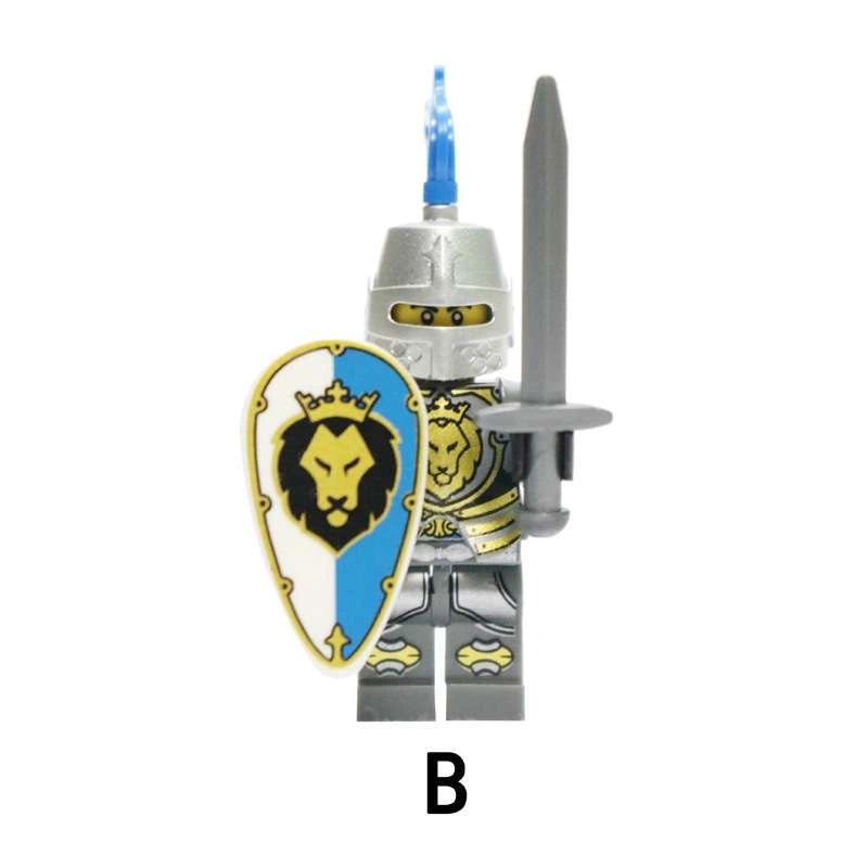 Blue Lion Knight Minifigures AX9801-B Compatible With Lego