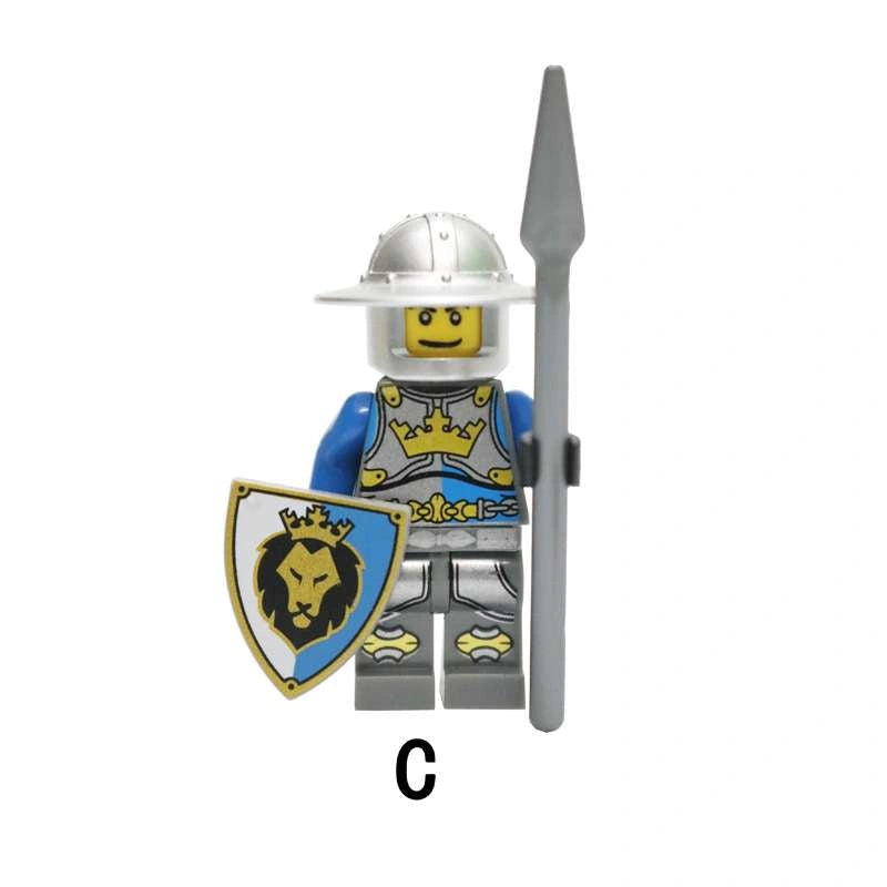Blue Lion Knight Minifigures AX9801-C Compatible With Lego