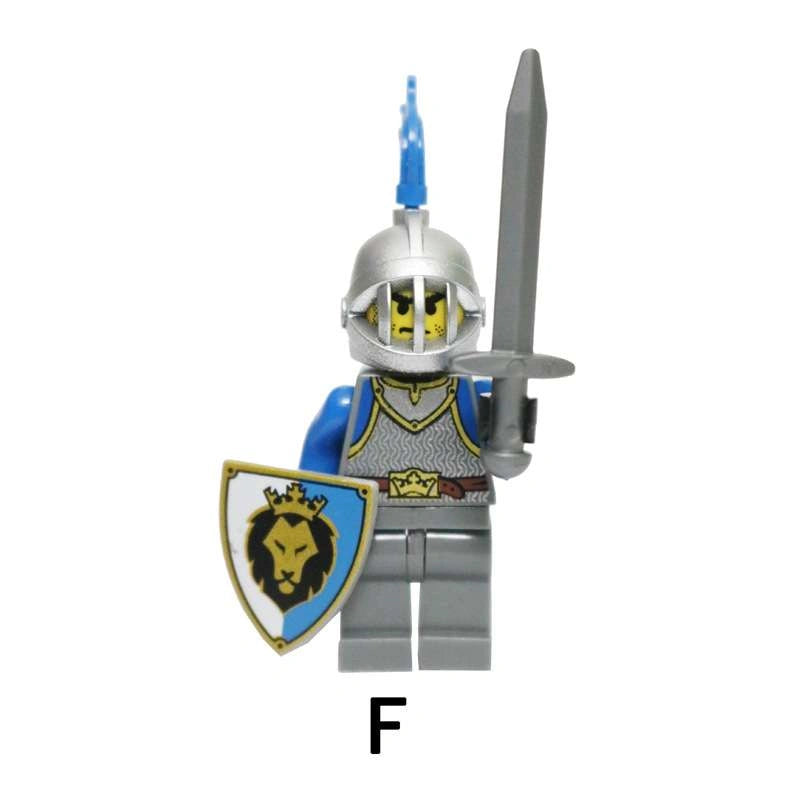 Blue Lion Knight Minifigures AX9801-F Compatible With Lego