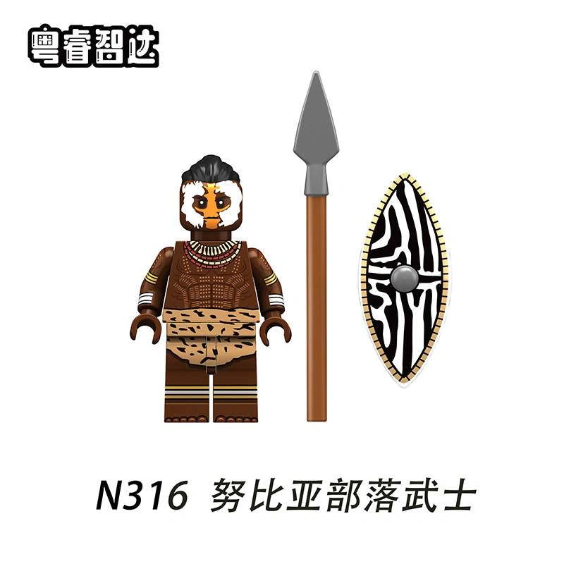 Nubian Tribal Warrior Minifigures N316 Compatible With Lego