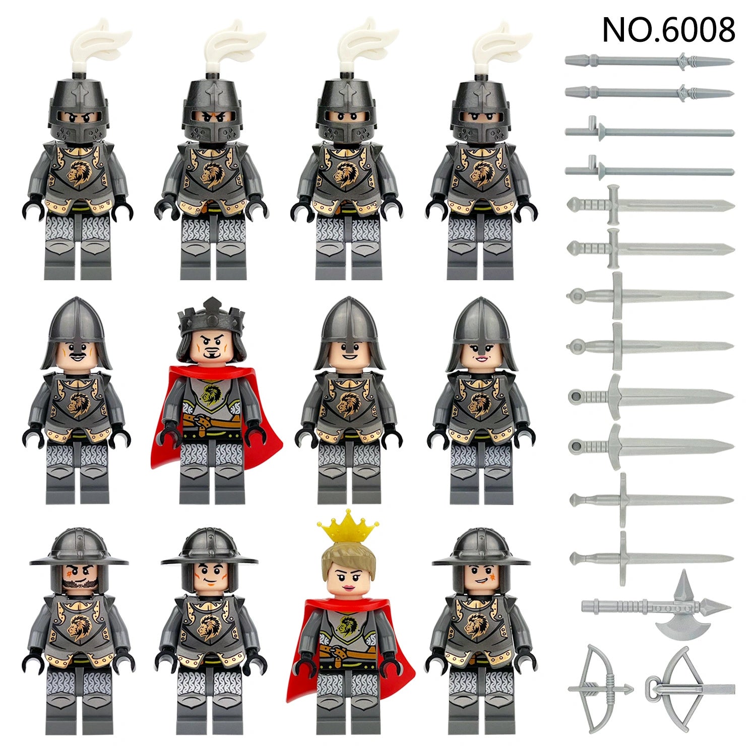 Medieval Soldier Set Minifigures M6008 Compatible With Lego
