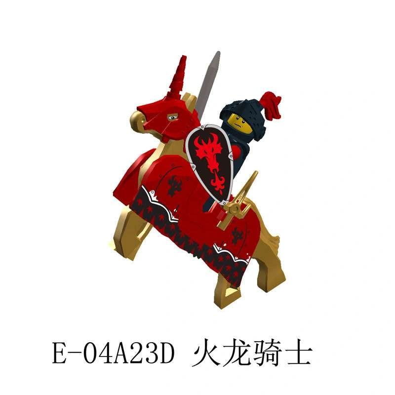 Sword and Shield Knight With War Horse Minifigures AX9851-E Compatible With Lego