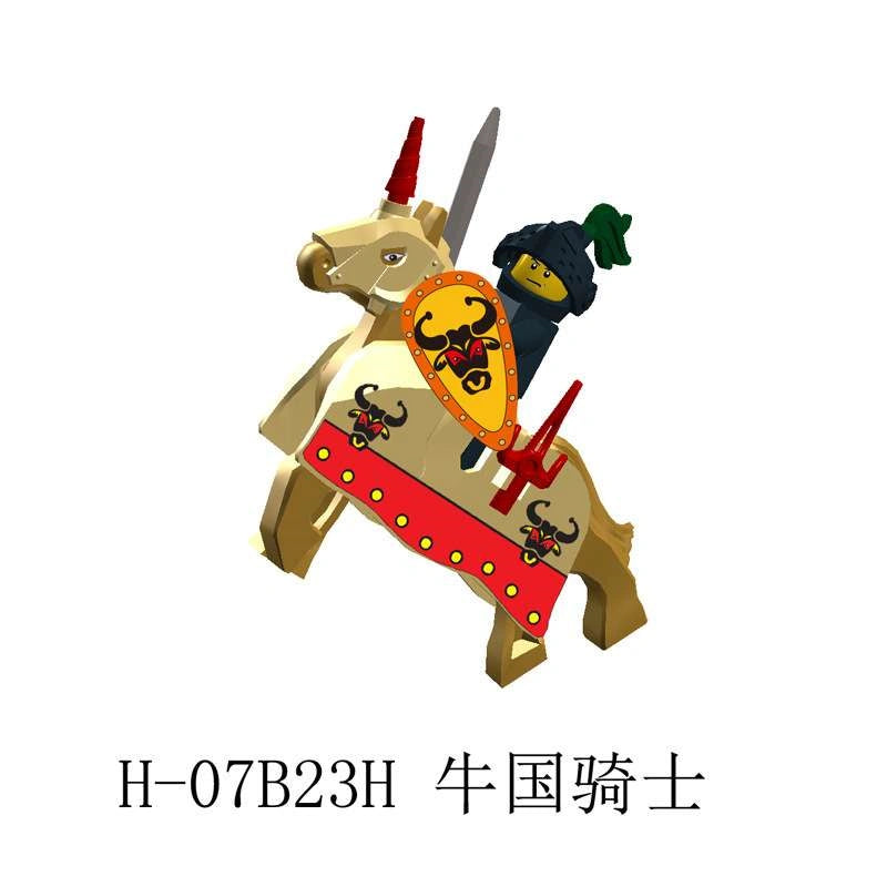 Sword and Shield Knight With War Horse Minifigures AX9851-H Compatible With Lego