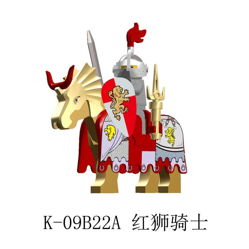 Sword and Shield Knight With War Horse Minifigures AX9851-K Compatible With Lego