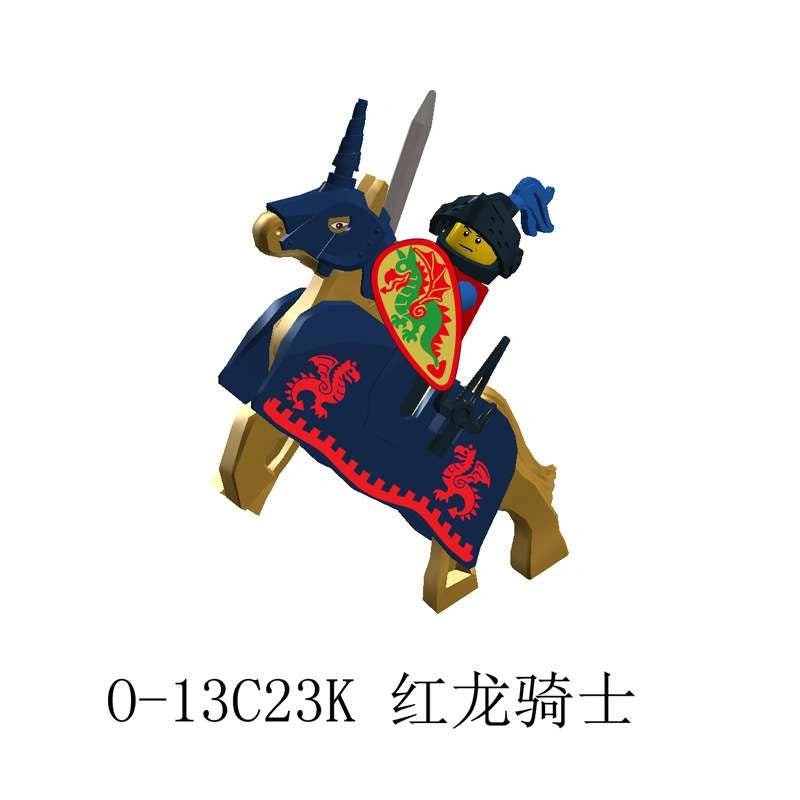 Sword and Shield Knight With War Horse Minifigures AX9851-O Compatible With Lego