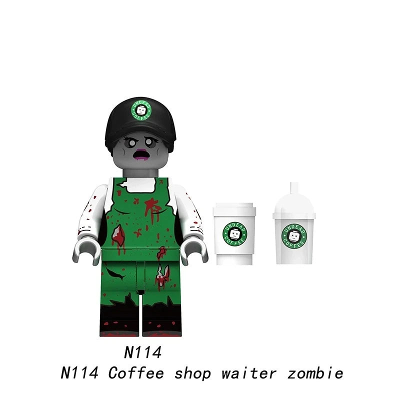 Coffee Shop Waiter Zombie Minifigures N114 Movies and TV MiniFigure