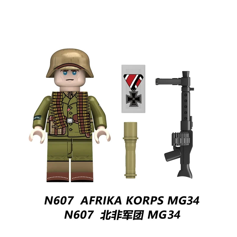 Afrika Korps MG34 Machine Gunner Minifigure N607