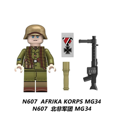 Afrika Korps MG34 Machine Gunner Minifigure N607