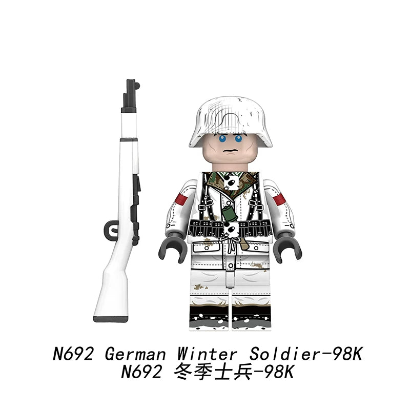 WWII German Winter Soldier Minifigures Set N692+N693+N694+N695