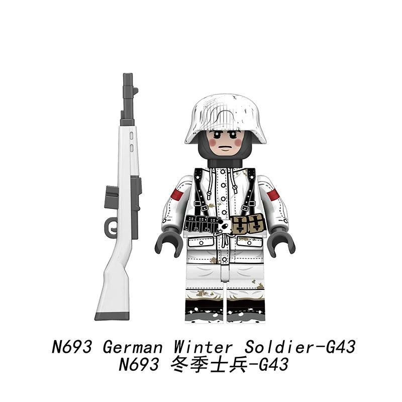 WWII German Winter Soldier Minifigures Set N692+N693+N694+N695