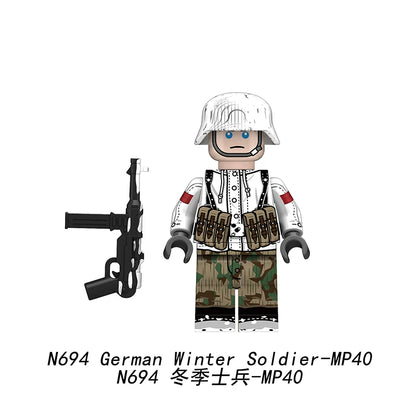WWII German Winter Soldier Minifigures Set N692+N693+N694+N695