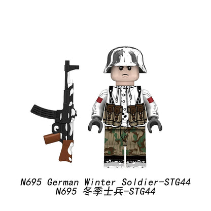 WWII German Winter Soldier Minifigures Set N692+N693+N694+N695