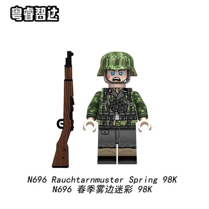 Spring Smoke Military Minifigures Set N696-N699 | WWII German Army Camouflage Soldiers