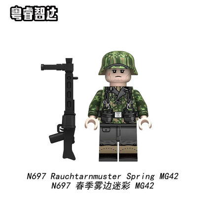 Spring Smoke Military Minifigures Set N696-N699 | WWII German Army Camouflage Soldiers
