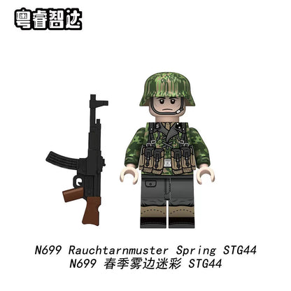 Spring Smoke Military Minifigures Set N696-N699 | WWII German Army Camouflage Soldiers