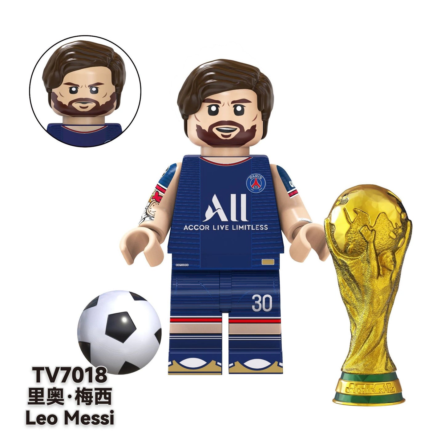 Lionel Messi Minifigures TV7018 Compatible With Lego